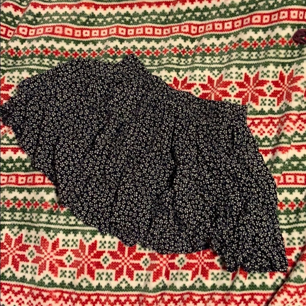 Brandy Melville Floral Printed Black Skirt OS